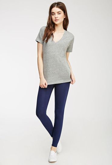 Grey Cotton Leggings