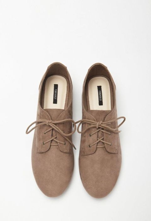 Faux Suede Oxfords Brown List